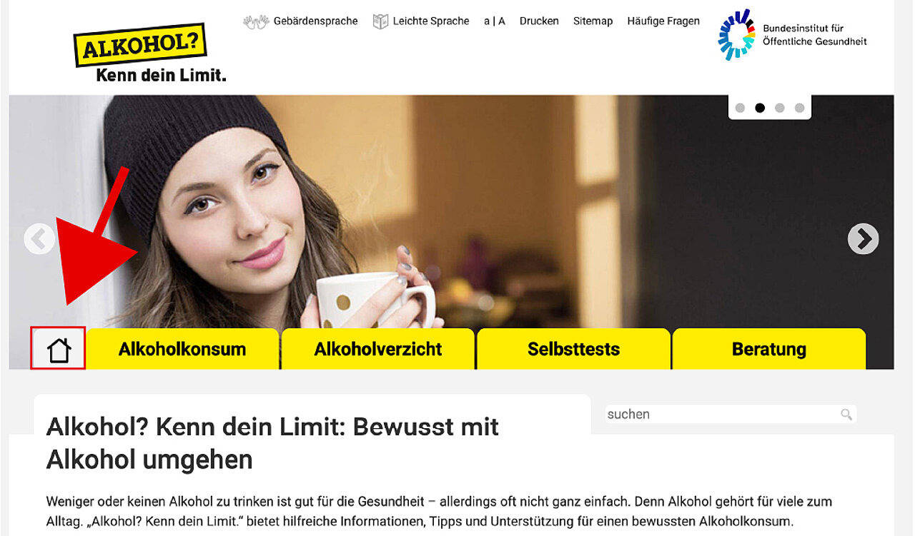 Leichte Sprache: Startseite