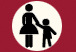 Piktogramm: Kind mit Erwachsenen (schwarz)